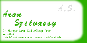 aron szilvassy business card