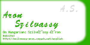 aron szilvassy business card